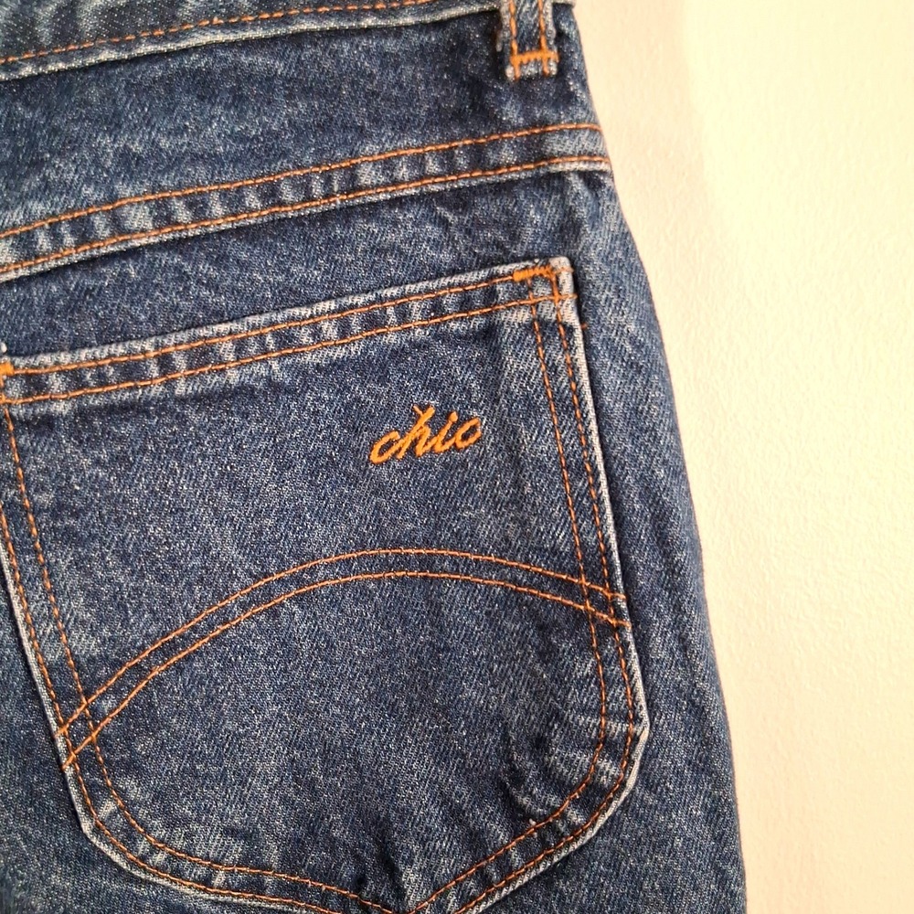 Vintage 90s Chic Jeans Juniors Size 15 Avg Dark Wash Rigid Denim High Rise USA - Picture 6 of 11